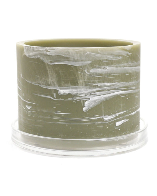 sage green white handmade resin plant pot 6 inch indoor planter with drainage