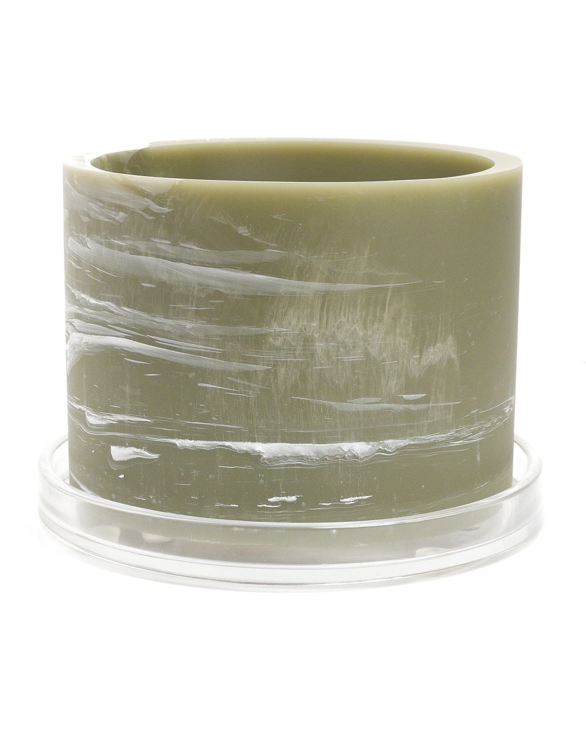 sage green white handmade resin plant pot 6 inch indoor planter with drainage