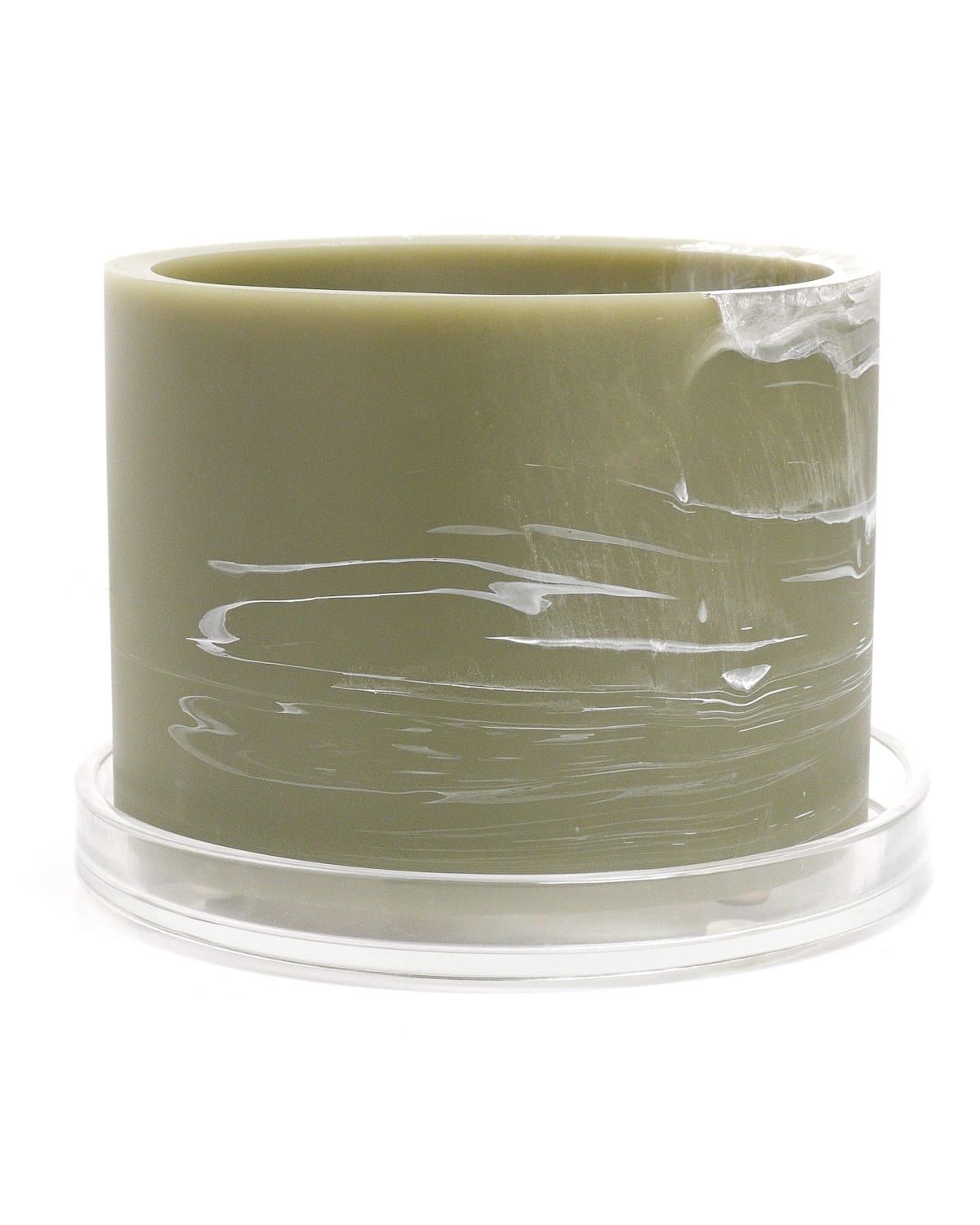 sage green white handmade resin plant pot 6 inch indoor planter with drainage