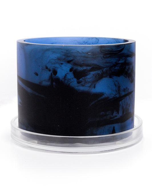 sapphire blue black handmade resin plant pot 6 inch indoor planter with drainage