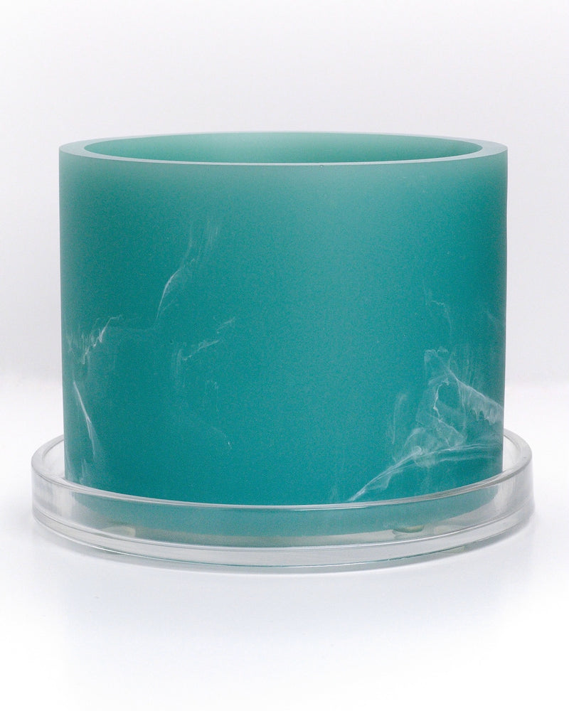 sky blue plant pot Sky Blue & White Resin Planter - 6 Inch Handmade Plant Pot
