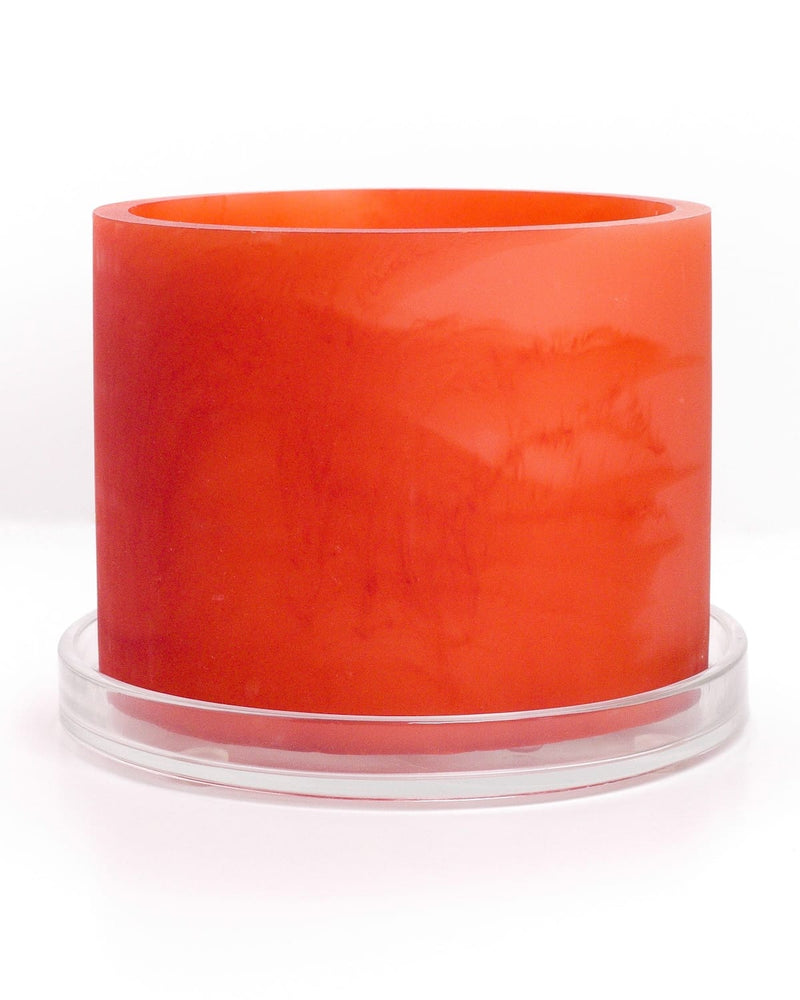 orange plant pots indoor Vermillion Monochromatic Resin Planter - 6 Inch Handmade Plant Pot