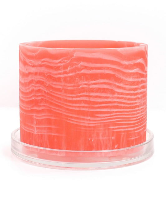 watermelon red white handmade resin plant pot 6 inch indoor planter with drainage