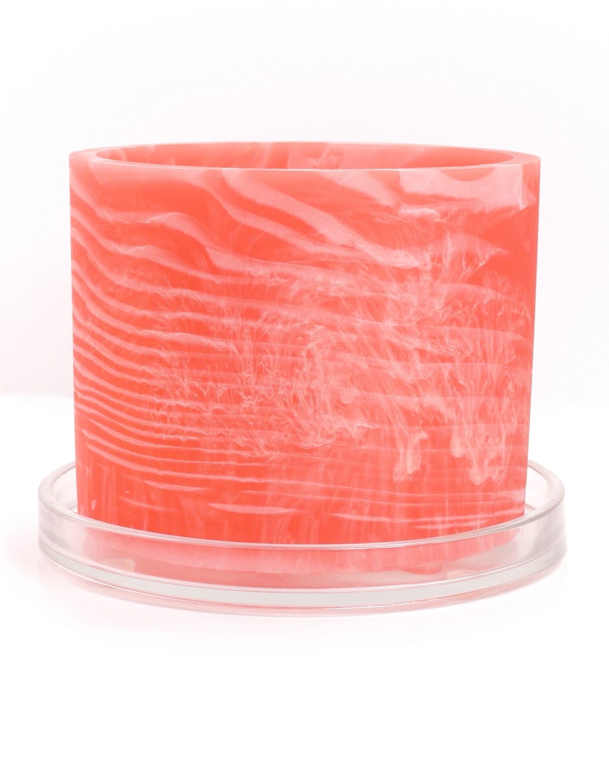 watermelon red white handmade resin plant pot 6 inch indoor planter with drainage