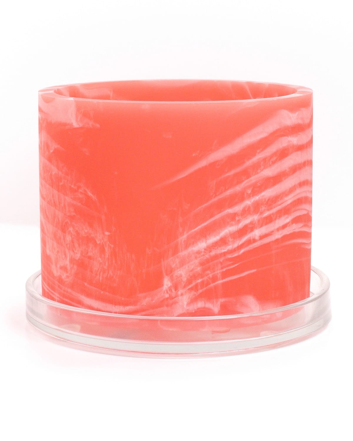 watermelon red white handmade resin plant pot 6 inch indoor planter with drainage