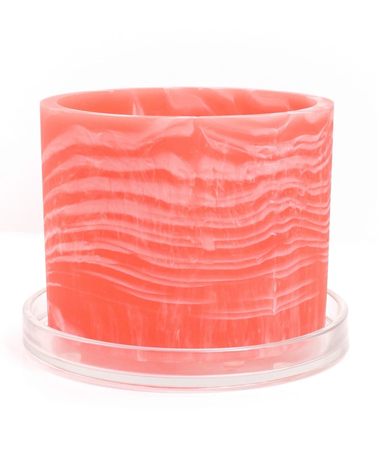 watermelon red white handmade resin plant pot 6 inch indoor planter with drainage