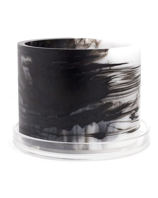 white black handmade resin plant pot 6 inch indoor planter with drainage
