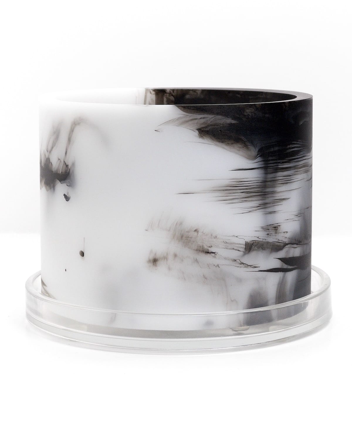 white black handmade resin plant pot 6 inch indoor planter with drainage