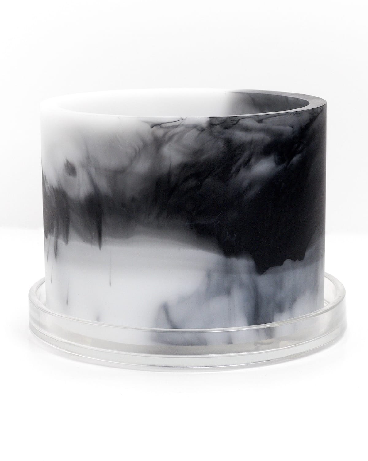 white black handmade resin plant pot 6 inch indoor planter with drainage