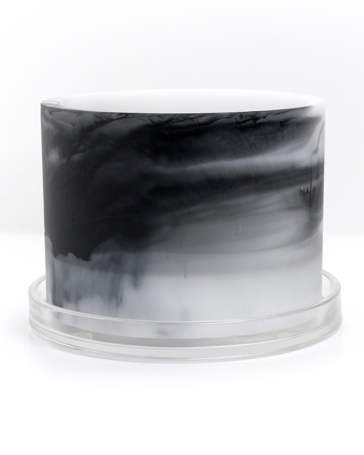 white black handmade resin plant pot 6 inch indoor planter with drainage