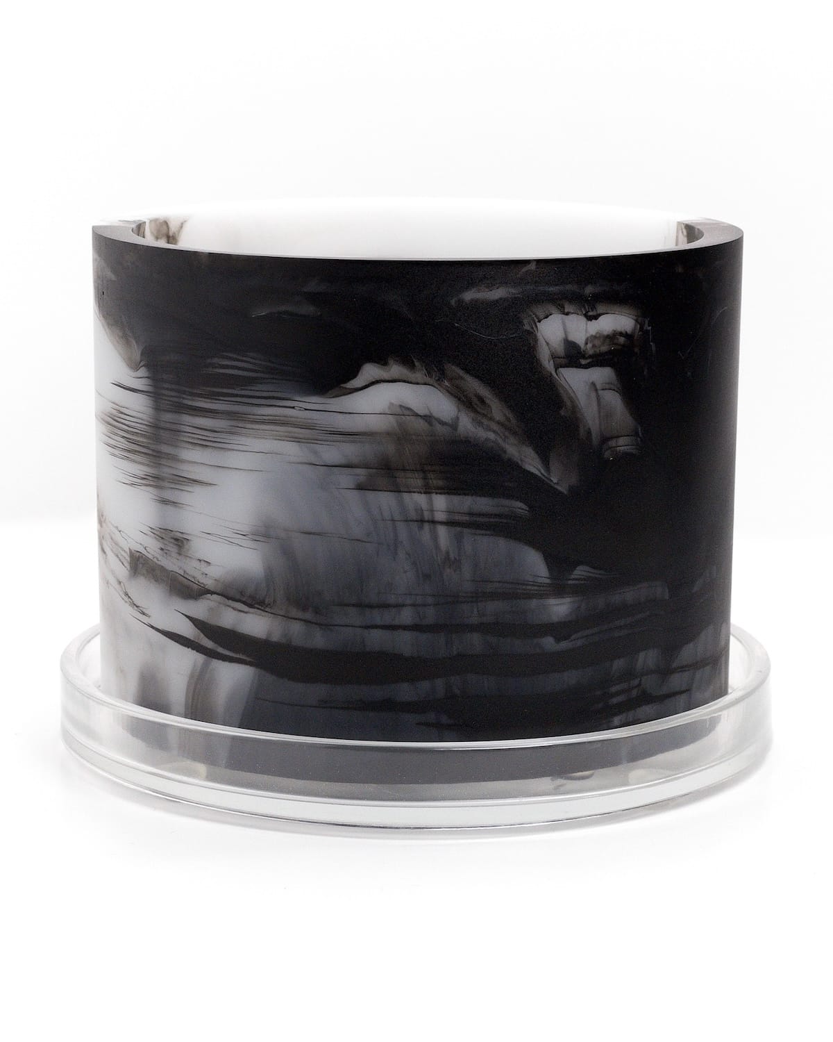white black handmade resin plant pot 6 inch indoor planter with drainage