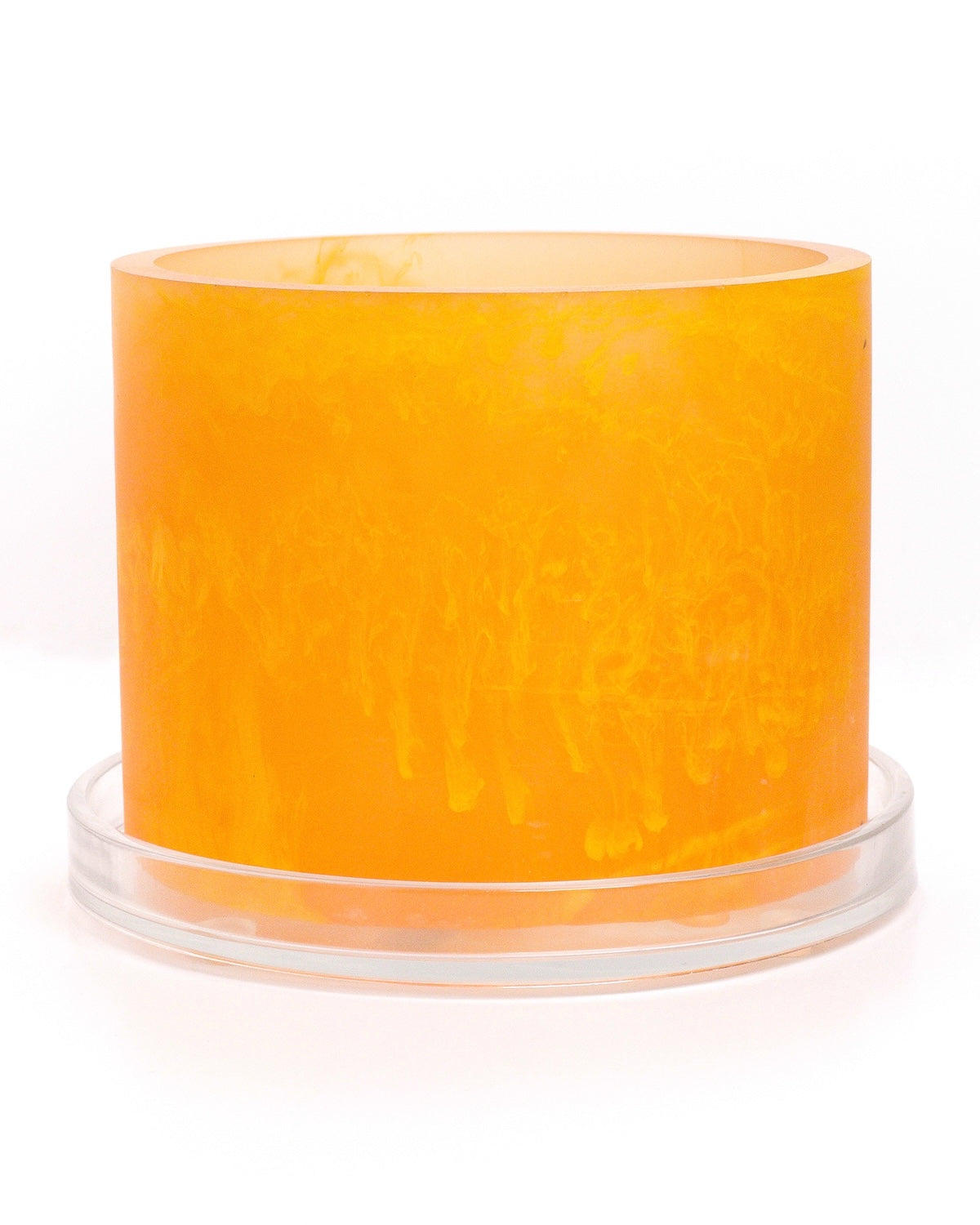 yellow monochromatic handmade resin plant pot 6 inch indoor planter with drainage