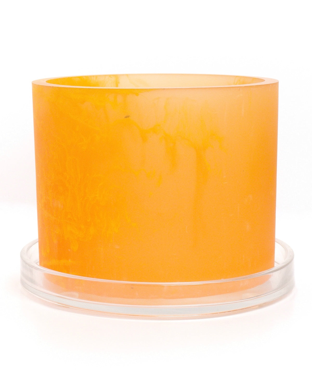 yellow monochromatic handmade resin plant pot 6 inch indoor planter with drainage
