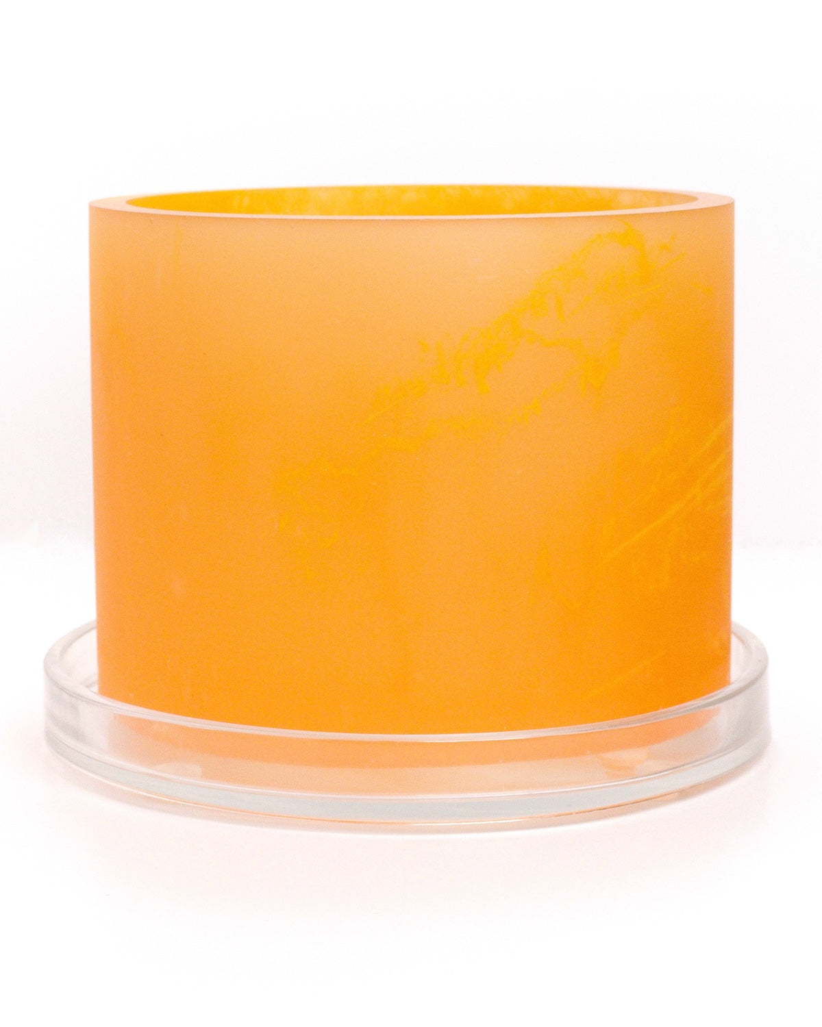 yellow monochromatic handmade resin plant pot 6 inch indoor planter with drainage