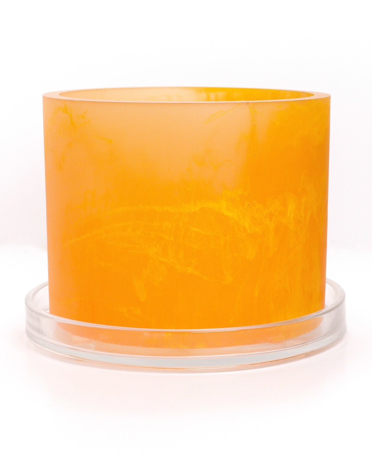yellow monochromatic handmade resin plant pot 6 inch indoor planter with drainage