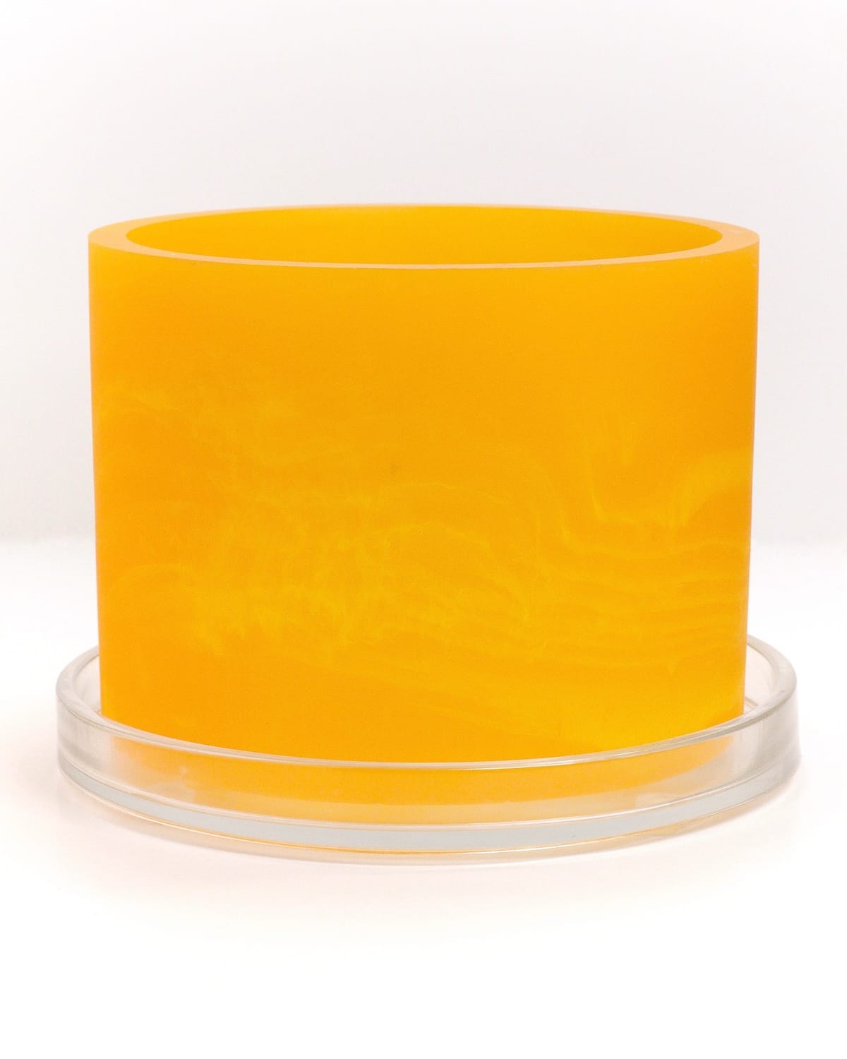 yellow monochromatic handmade resin plant pot 6 inch indoor planter with drainage