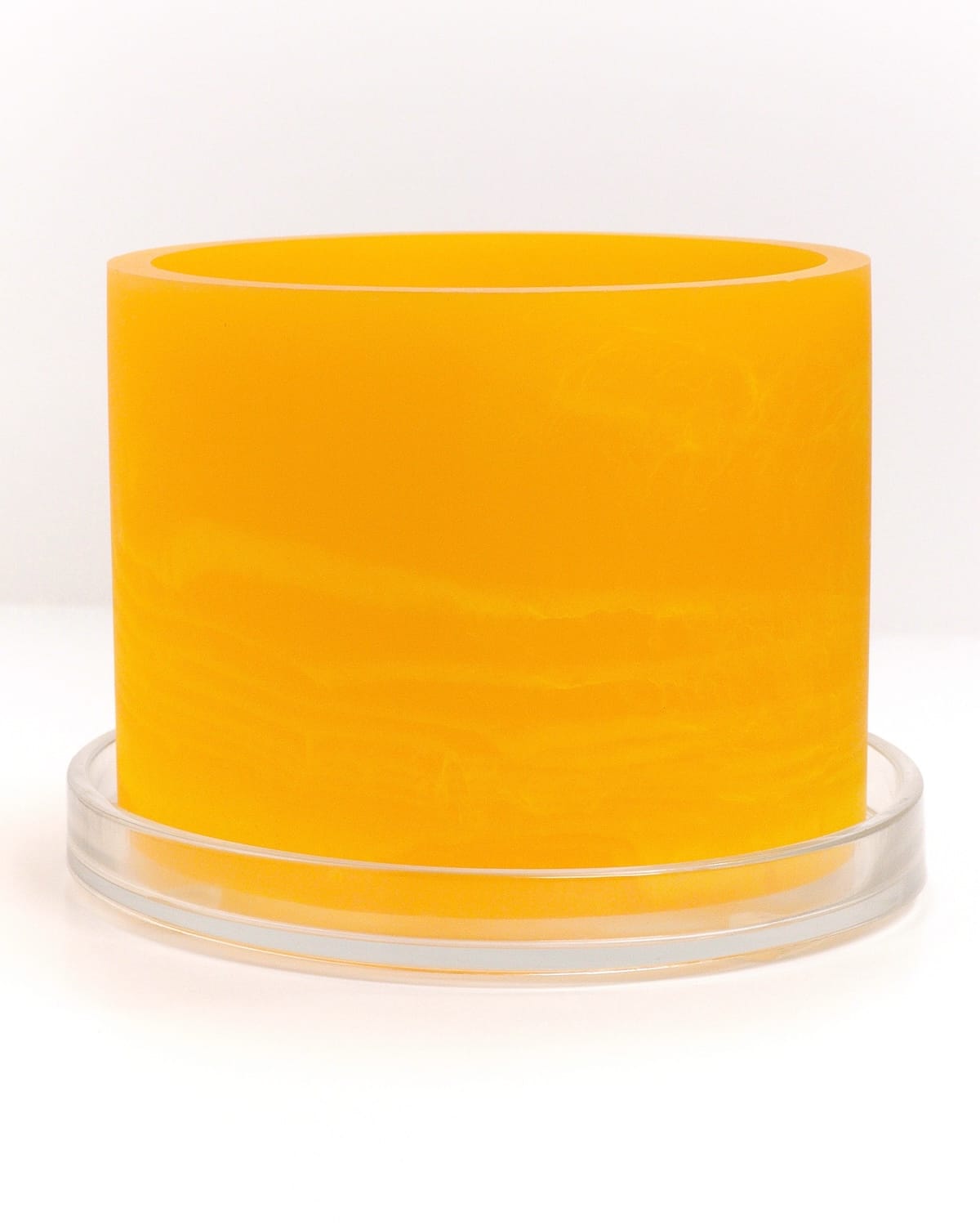yellow monochromatic handmade resin plant pot 6 inch indoor planter with drainage