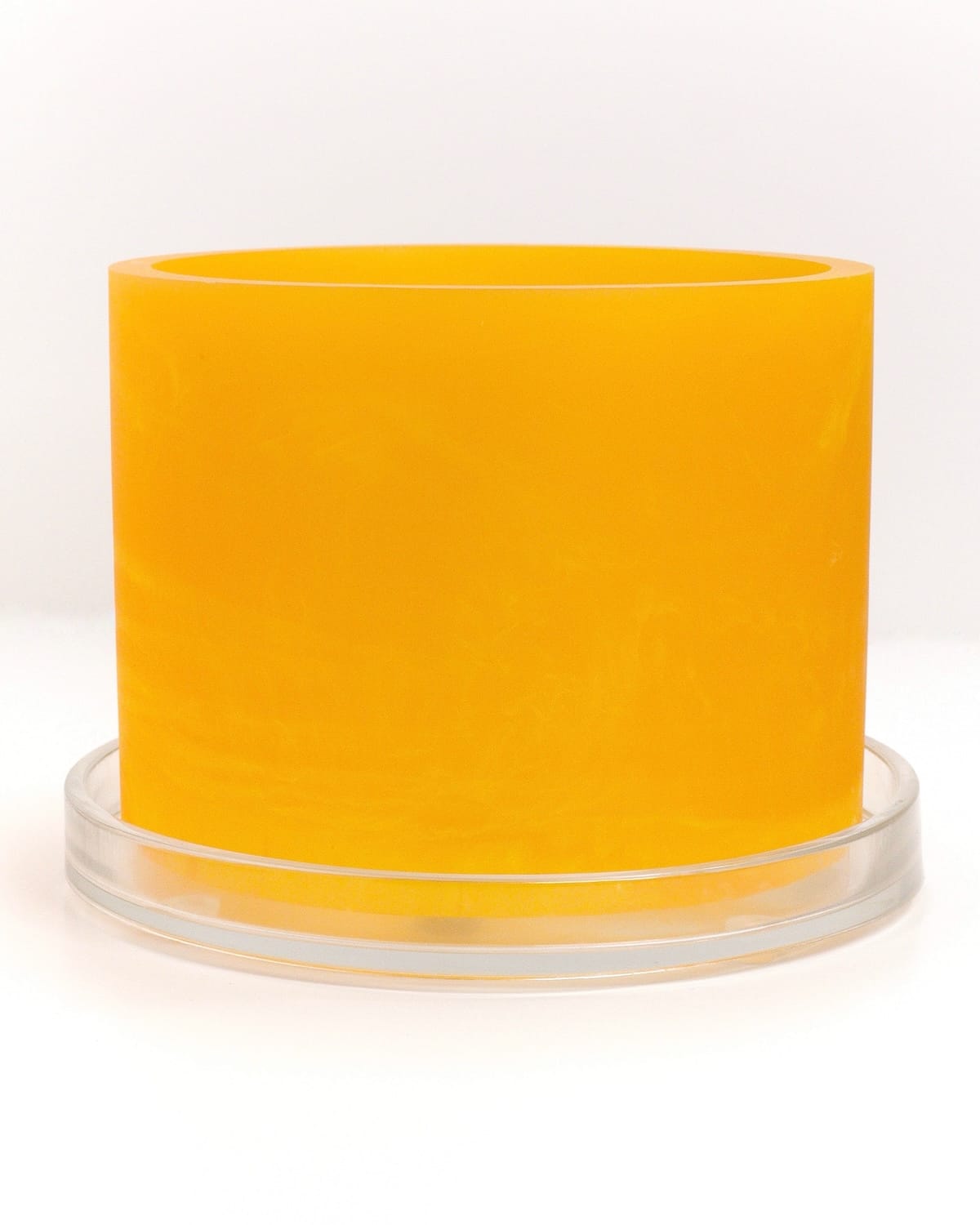 yellow monochromatic handmade resin plant pot 6 inch indoor planter with drainage