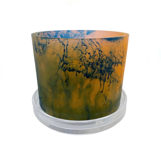 Plant Pot - Tangerine Orange | Aqua Blue Rorschach