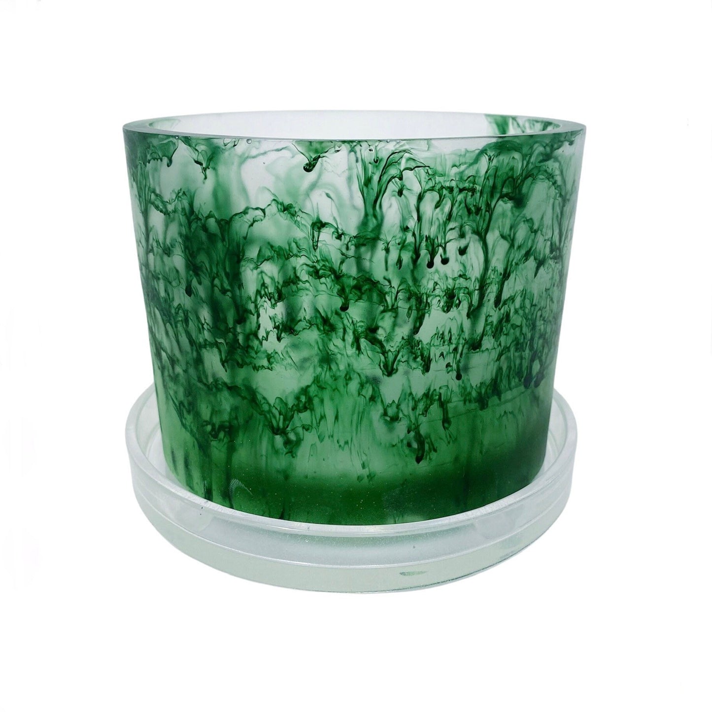 Plant Pot - Clear | Dark Green Rorschach