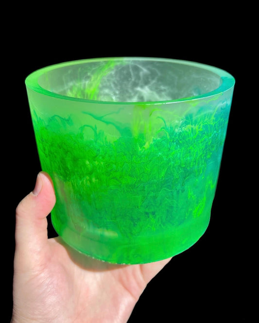 Plant Pot - Lime Green Agate